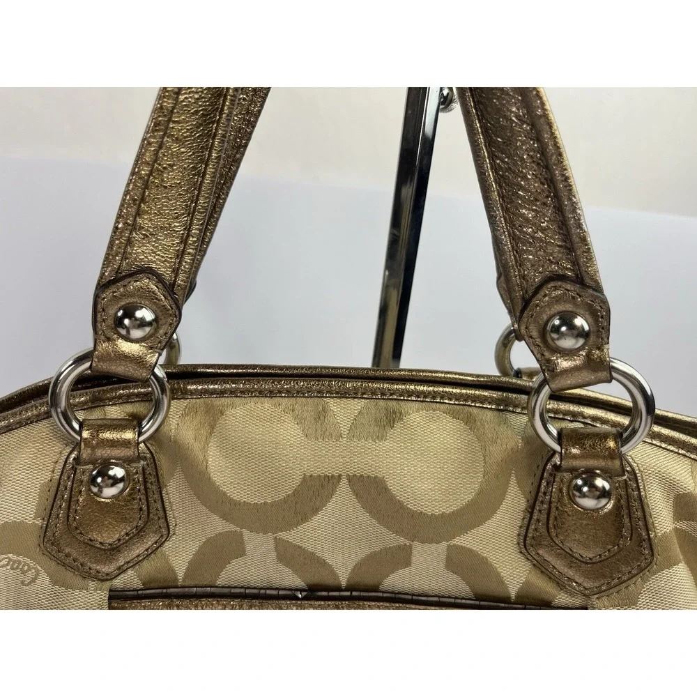 Coach Poppy Champagne Rocker Gold Tote Bag Shoulder Bag Crossbody 16296P